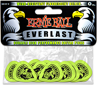 Ernie Ball 9191 Комплект медиаторов, толстые зеленые, светятся в темноте, 12 штук