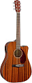 FENDER CD-140SCE DREAD AM W/CASE электроакустическая гитара, цвет натуральный, в комплекте кейс