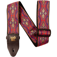 ERNIE BALL 4674 Ремень для гитары с кожаными концами, серия CLASSIC JACQUARD STRAPS, жаккард, рисунок Kashmir Sunset, ширина ремня 5 см, длина 104-182 см