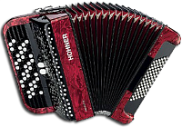 HOHNER Nova II 72 (A1563/A4263) red  кнопочный аккордеон 3/4, двухголосный