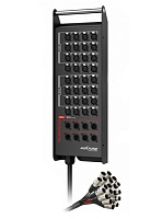 ROXTONE STBN2408L35 Кабель многожильный со сценической коробкой и разъемами Roxtone+Neutrik, 24 входа, 8 выходов, матовый черный с хромированной ручкой, 35 метров 